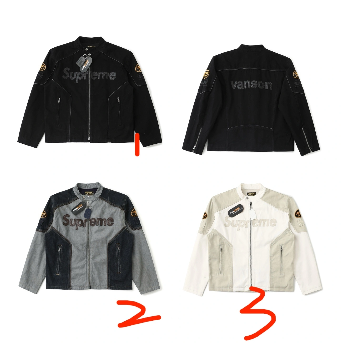 wg.luxury- S575 Supreme x Vanson Leathers x Cordura 3colour item:E-F000I0499-3H
